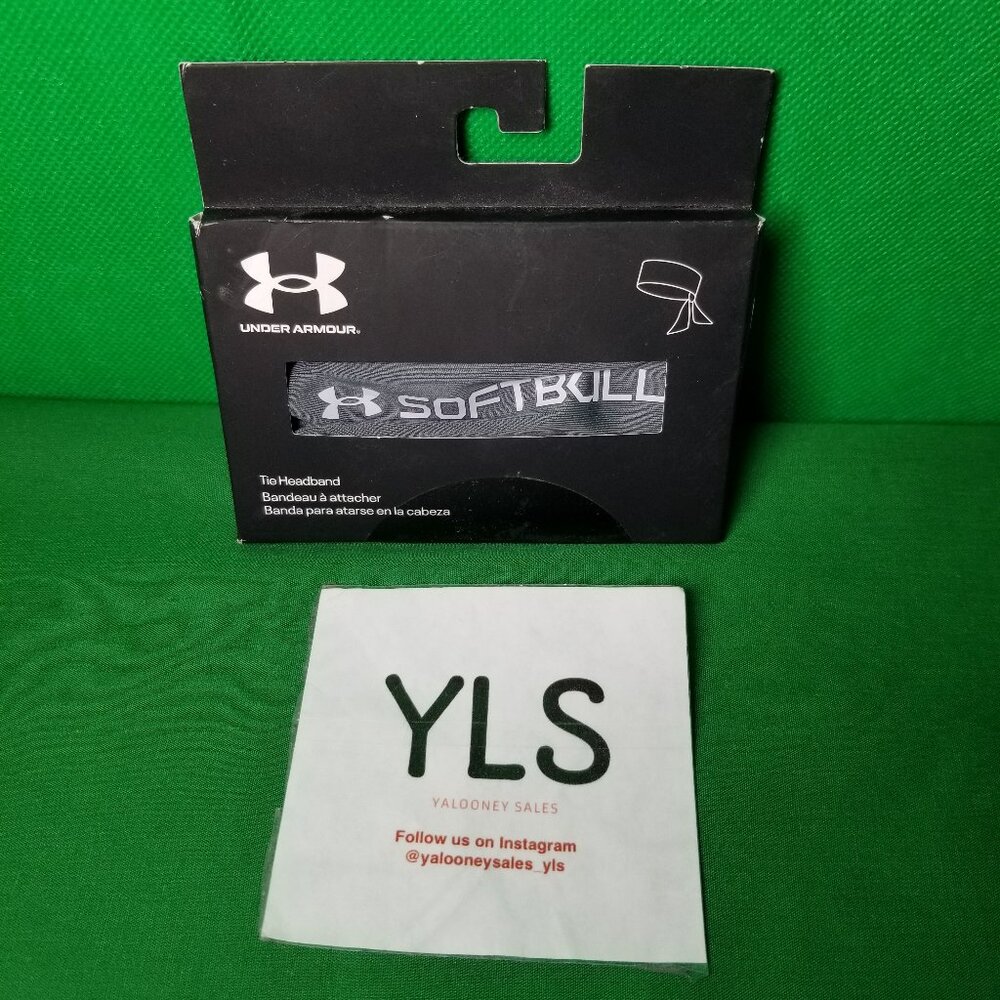 Under Armour Womens Softball Tie Headband OS Pitch Gray/Halo Gray NWT